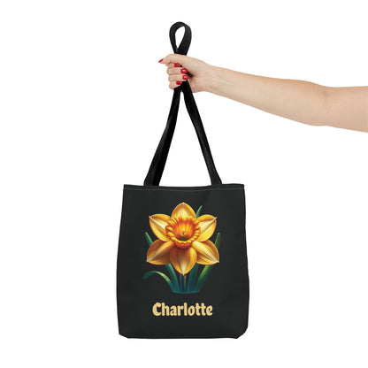 Personalized March Birthday Tote Bag - Daffodil