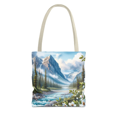 Floral Mountain Tote Bag