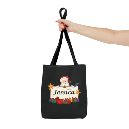 Personalized Santa Name Tote Bag