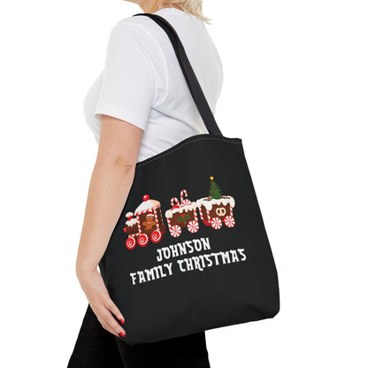 Personalized Family Christmas Candy Train Tote Bag