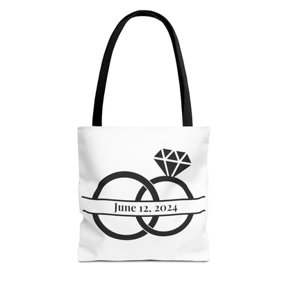 Personalized Wedding Date Tote Bag