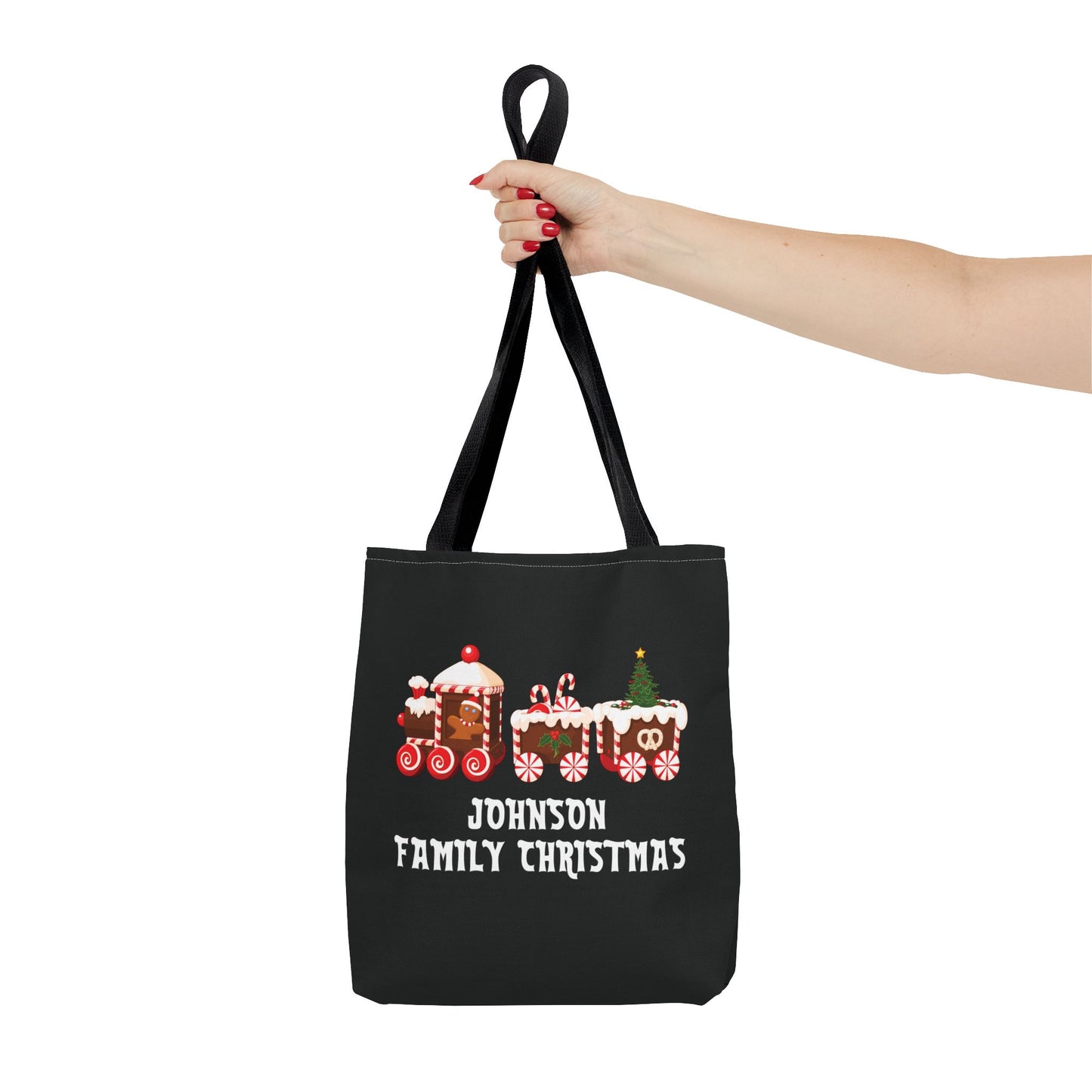 Personalized Family Christmas Candy Train Tote Bag