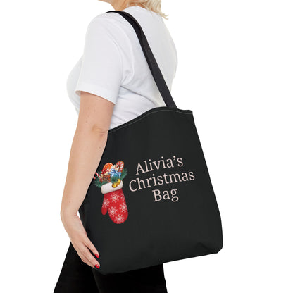 Personalized Christmas Stocking Tote Bag