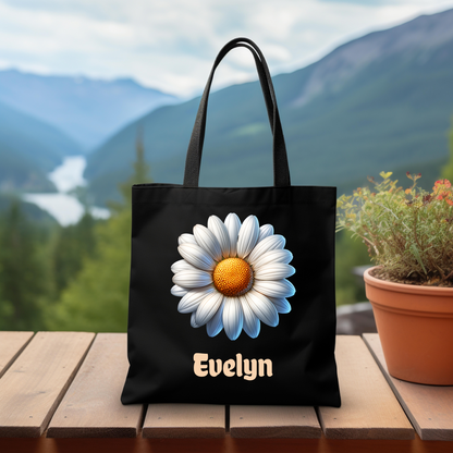 Personalized April Birthday Tote Bag - Daisy