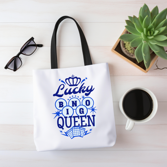 Lucky Bingo Queen Tote Bag - Blue