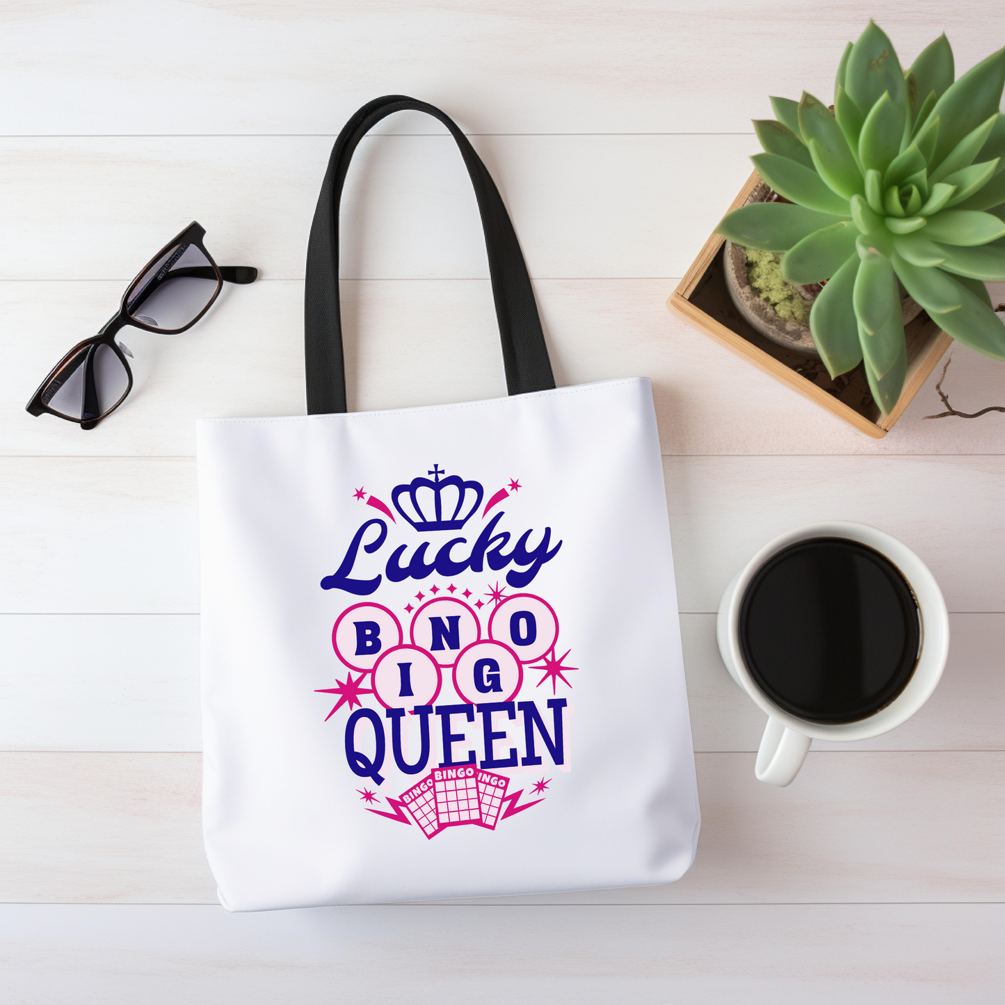 Lucky Bingo Queen Tote Bag - Pink