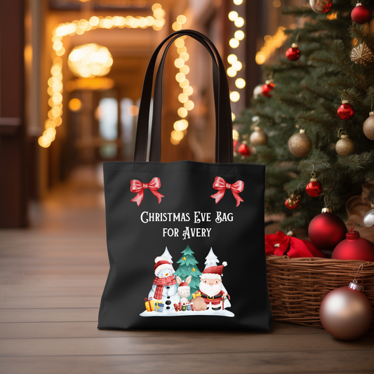 Personalized Christmas Eve Tote Bag