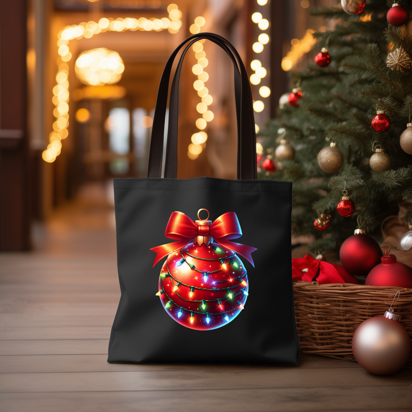 Christmas Bulb With Lights Tote Bag