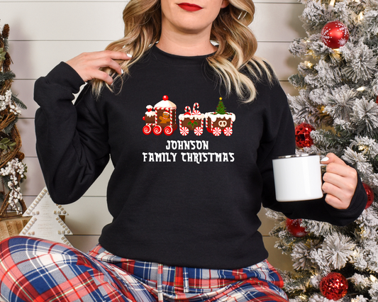 Personalized Family Train Christmas Sweatshirt