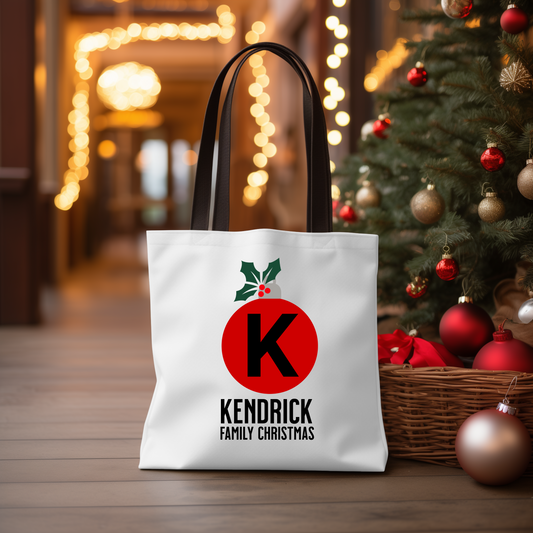 Personalized Christmas Bulb Tote Bag