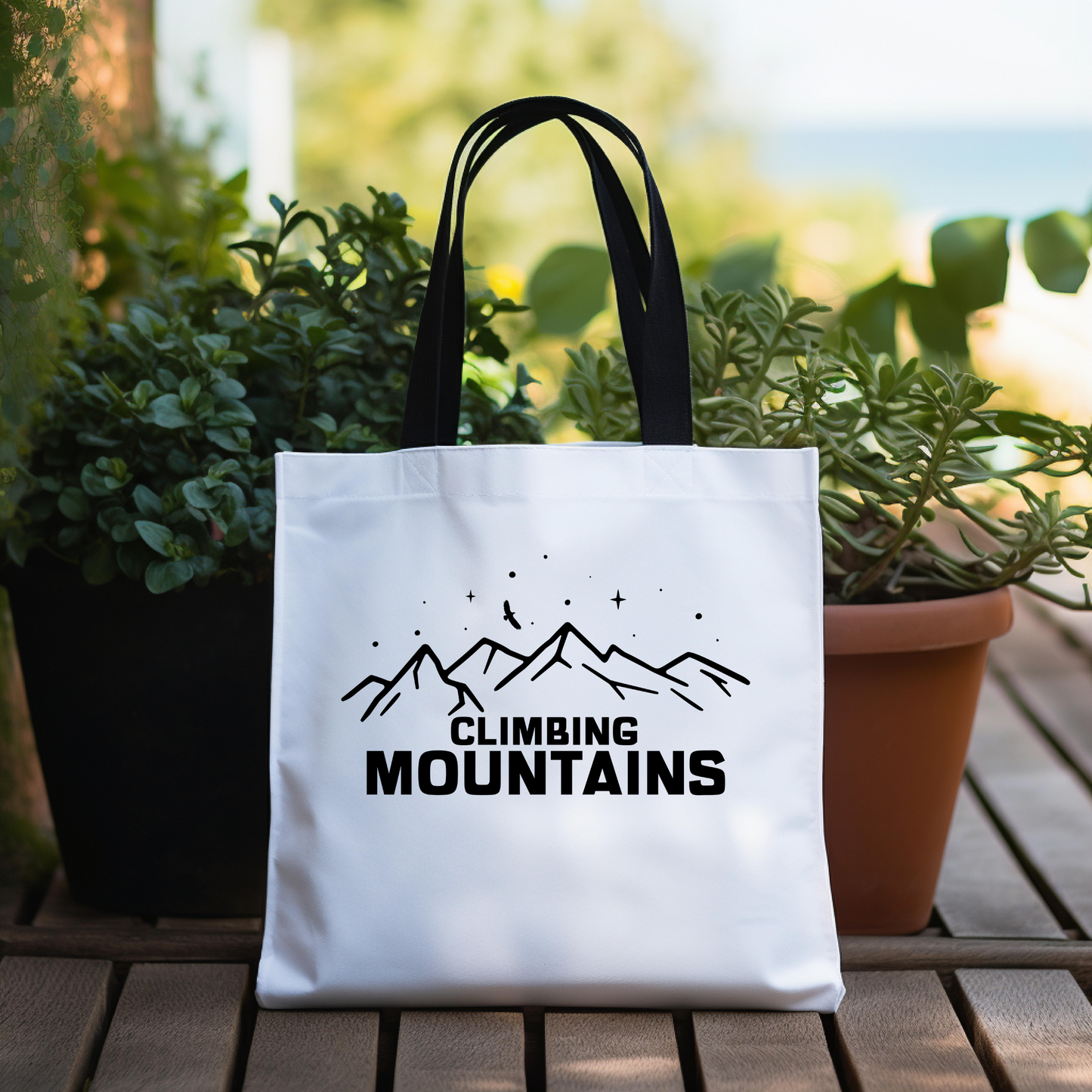 Climbing Mountains Tote Bag