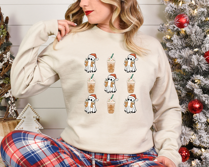 Ghost Santa Iced Coffee Sweatshirt