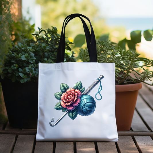 Floral Crocheting Tote Bag