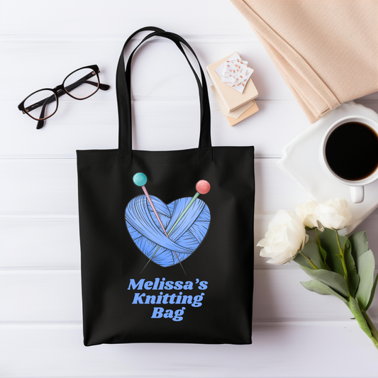 Personalized Knitting Tote Bag