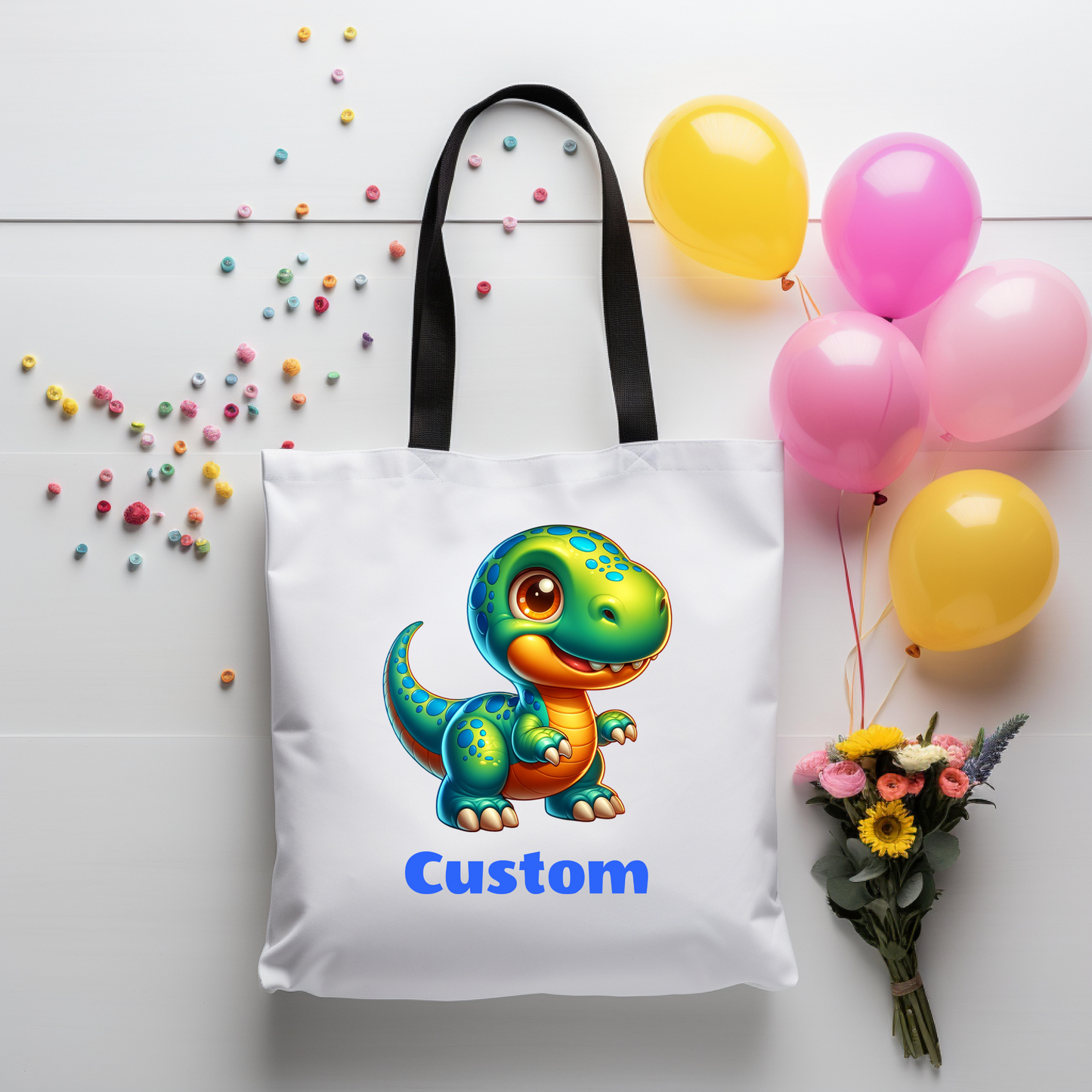 Personalized Dinosaur Tote Bag