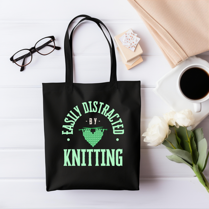 Easily Distracted By Knitting Tote Bag