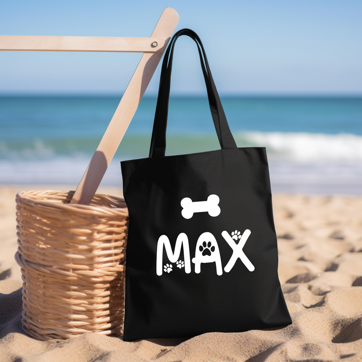 Personalized Dog Name Tote Bag