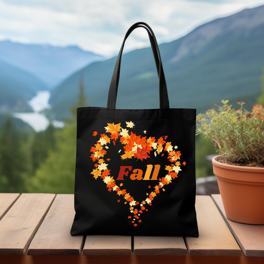 Fall Leaf Heart Tote Bag