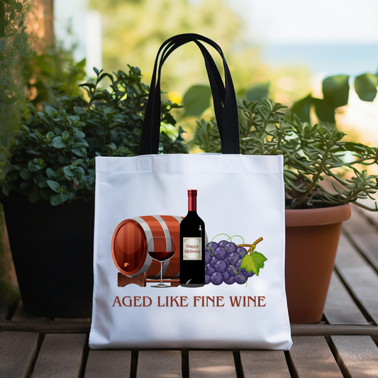 Personalized Aged Like Fine Wine Tote Bag