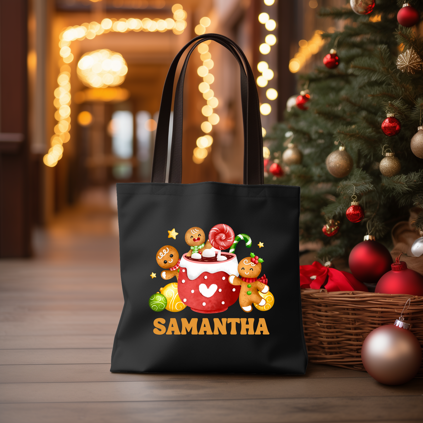 Personalized Gingerbread Cookie Tote Bag