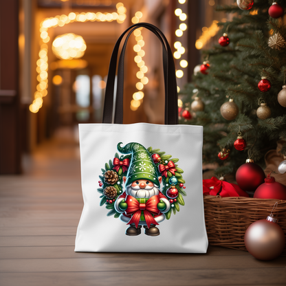 Christmas Gnome Wreath Tote Bag