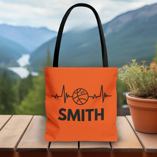 Personalized Basketball Tote Bag - Orange