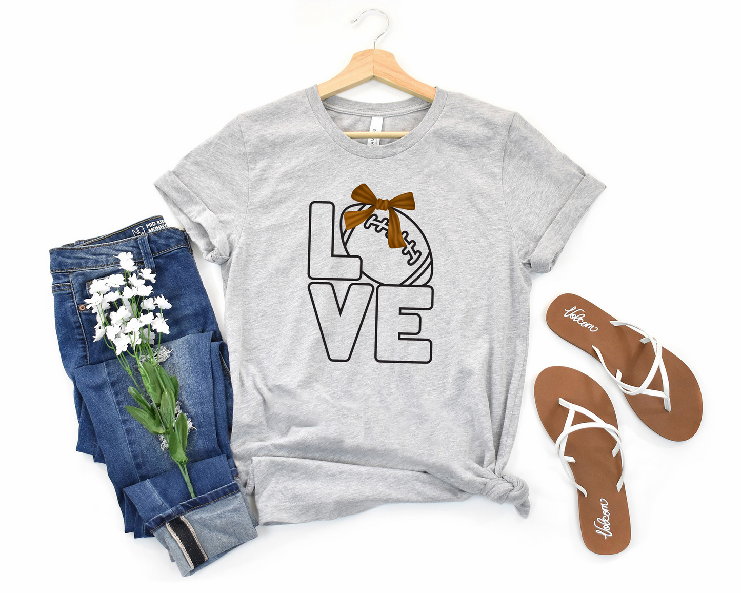 Ribbon Love Football T-Shirt