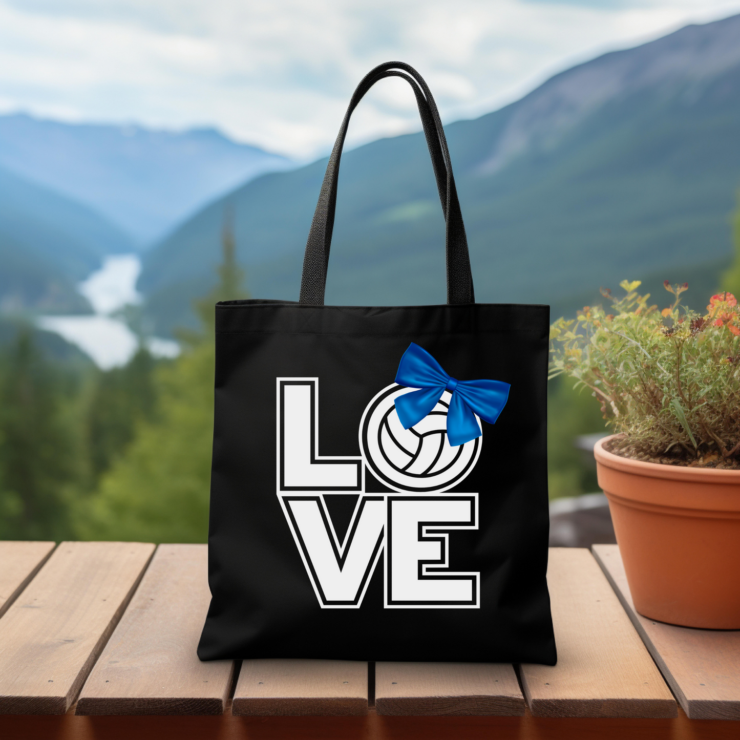 Ribbon Love Volleyball Tote Bag