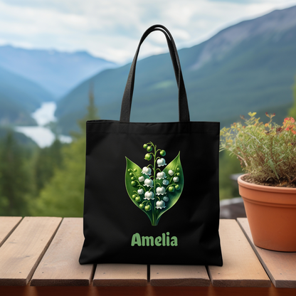 Personalized May Birthday Tote Bag - Lily Of The Valley