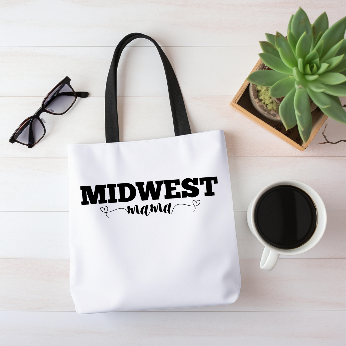 Midwest Mama Tote Bag - White