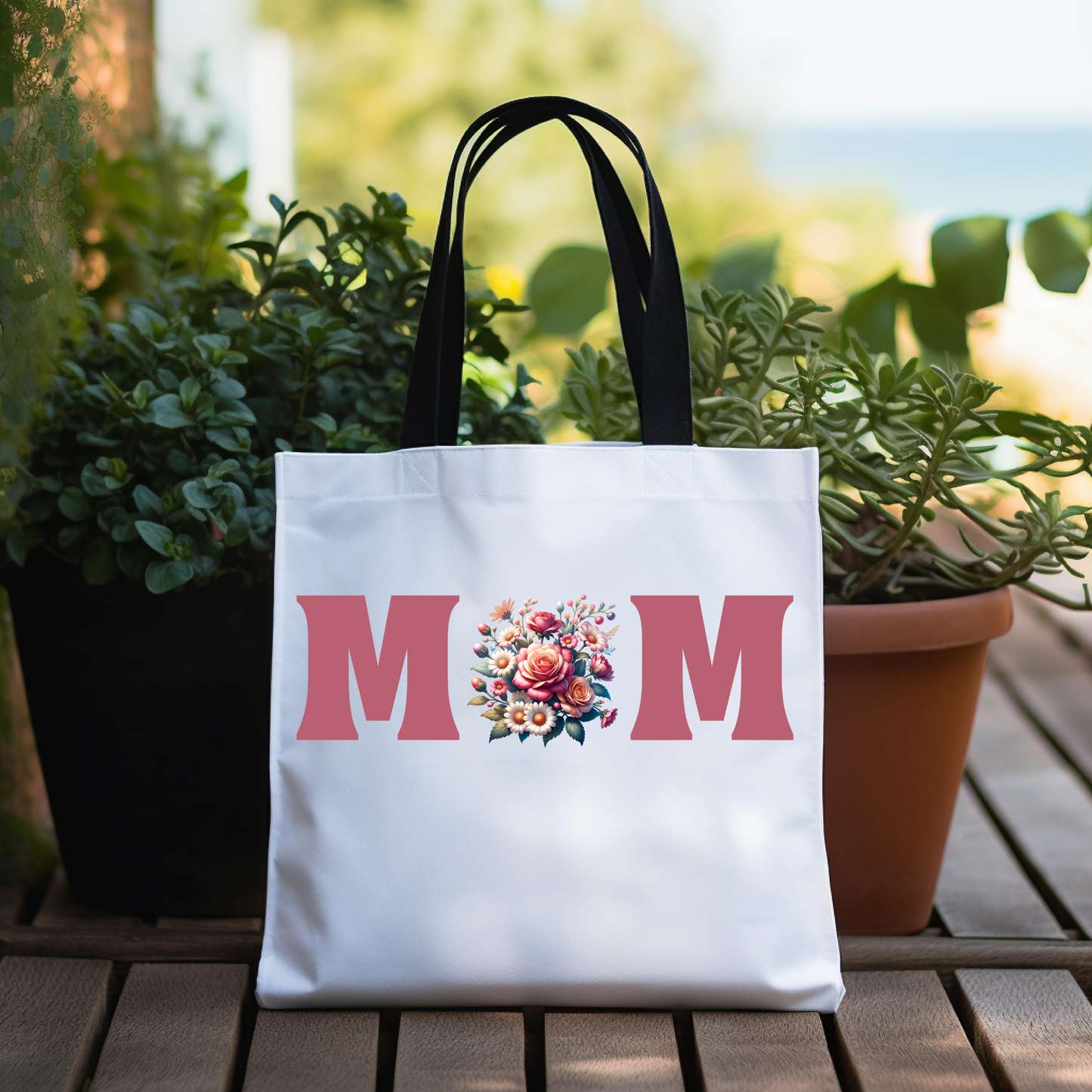 Mom Floral Tote Bag