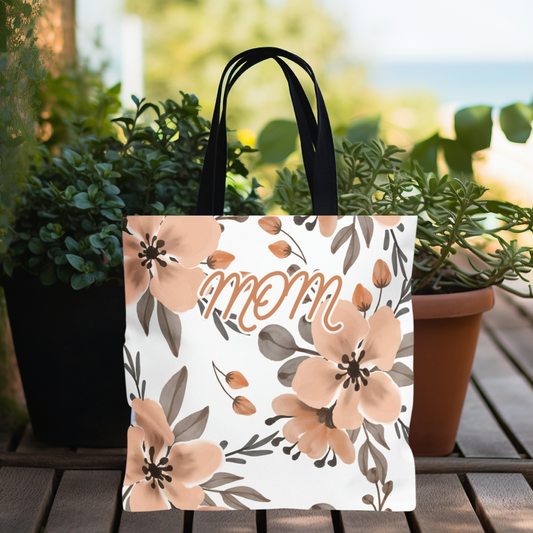 Mom Natural Floral Tote Bag