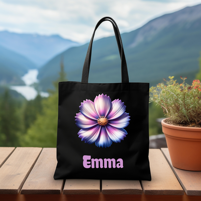 Personalized October Birthday Tote Bag - Cosmos