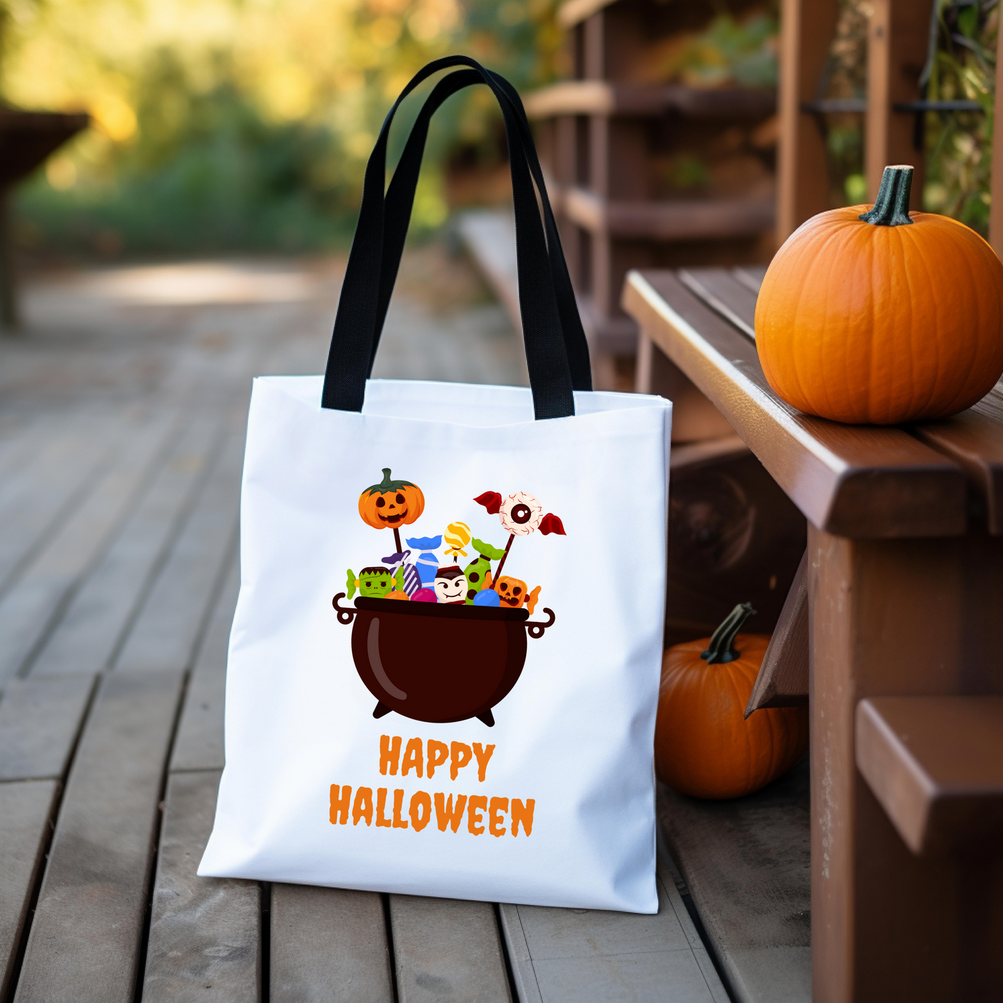 Halloween Kettle Cauldron Tote Bag