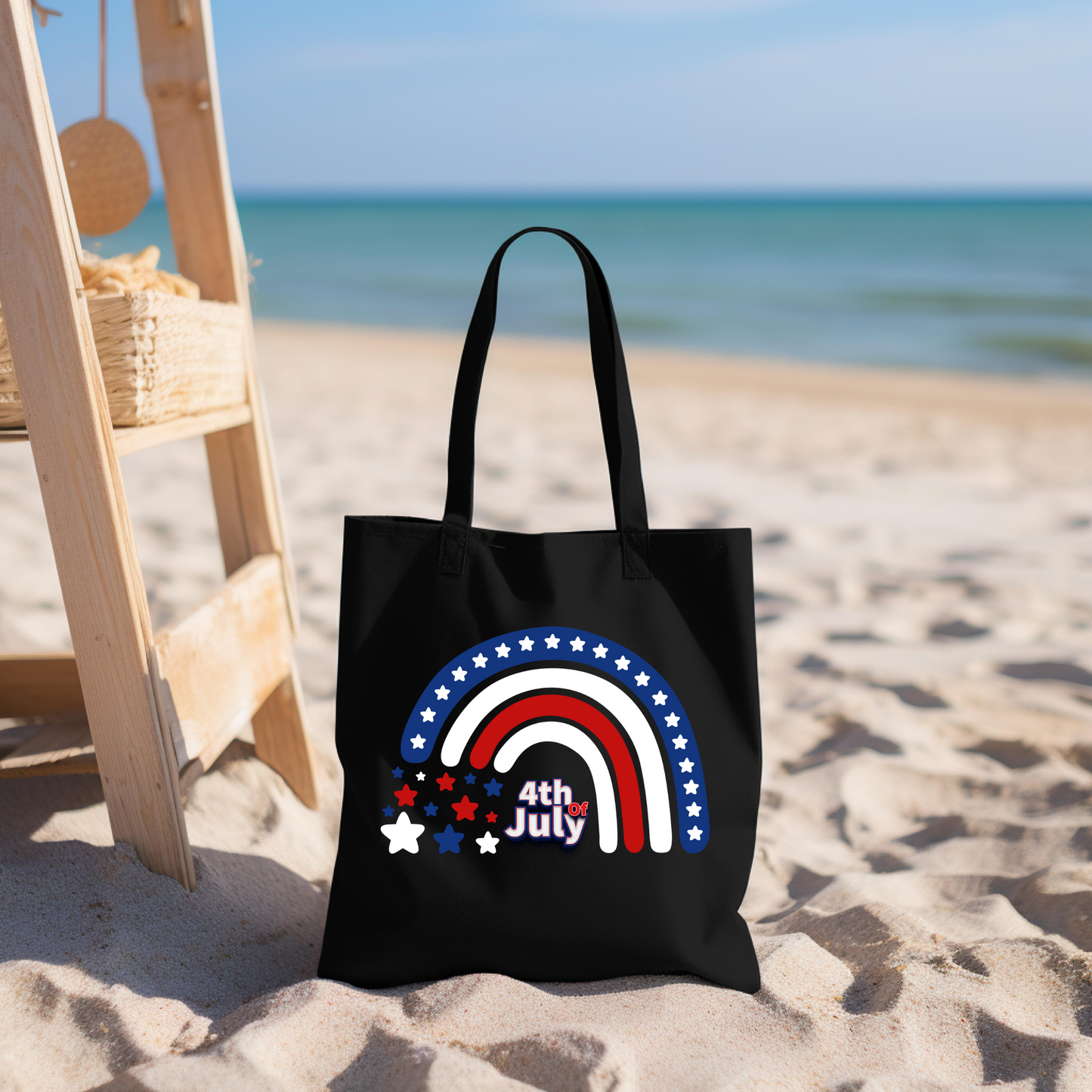 4th of July Rainbow Tote Bag