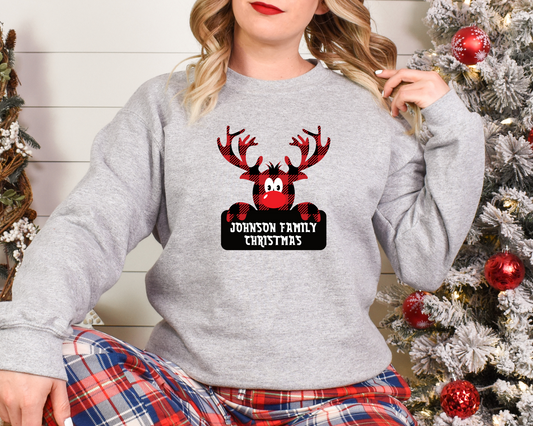 Personalized Plaid Moose Sweatshirt