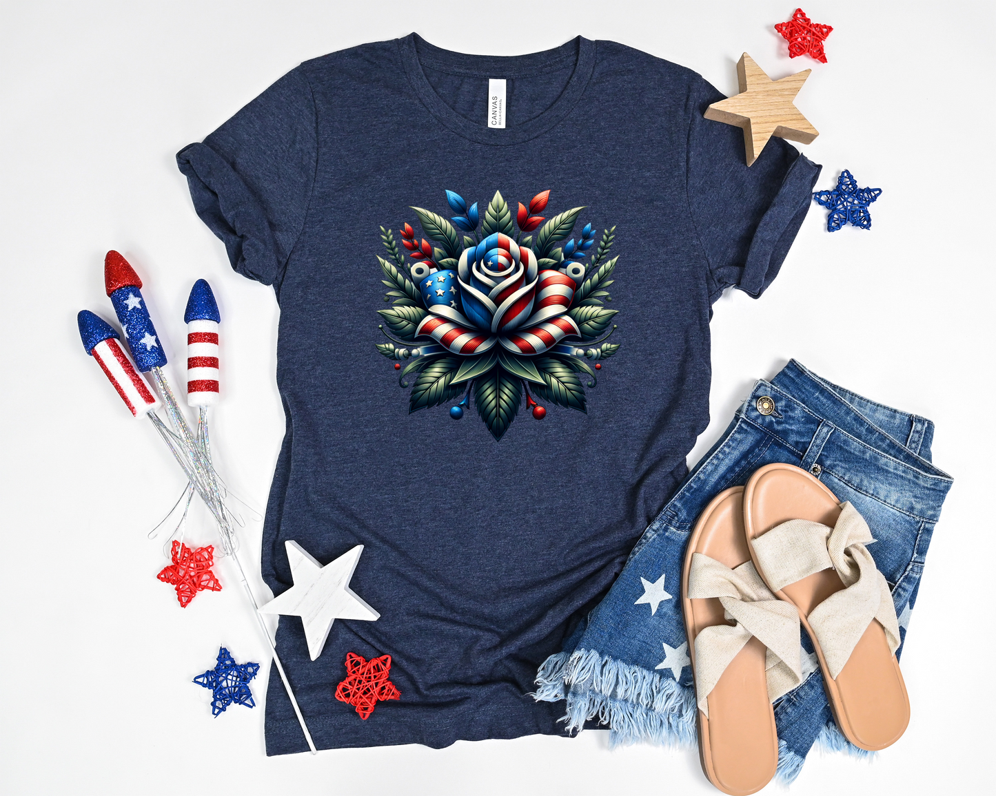 Floral Patriotic T-Shirt