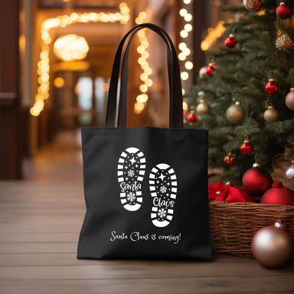 Santa Claus Footprints Tote Bag