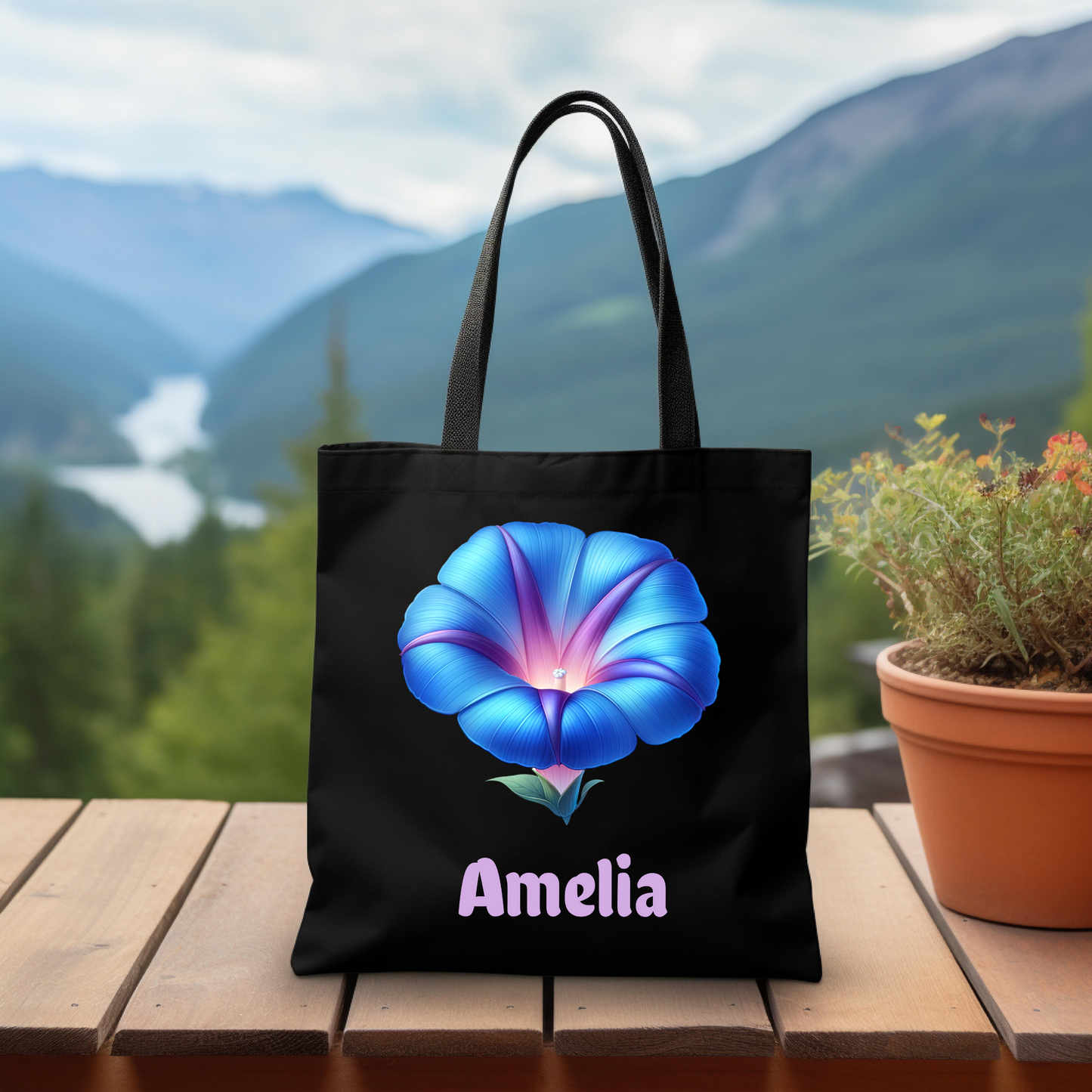 Personalized September Birthday Tote Bag - Morning Glory