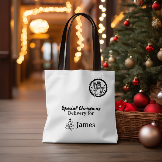 Personalized Christmas Delivery Tote Bag