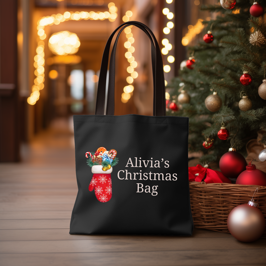 Personalized Christmas Stocking Tote Bag