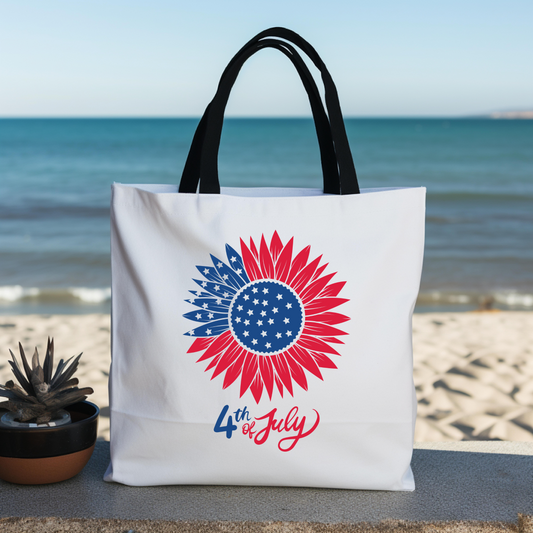 4th of July Sunflower Tote Bag